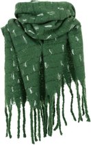 Sjaal herfst/winter extra dik met strepen 200x60cm groen