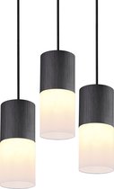 LED Hanglamp - Nitron Roba - E27 Fitting - 3-lichts - Rond - Mat Zwart - Aluminium