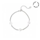 Armband rvs smiley - zilver