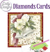 Dotty Designs Card - Christmas Bells with White Flowers - Diamond Painting