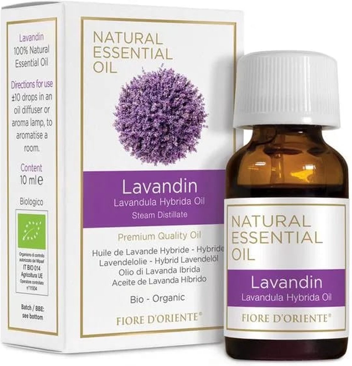 Goedkoopste Fiore d'Oriente Biologische etherische olie lavandin - 10ml - Aromatherapie