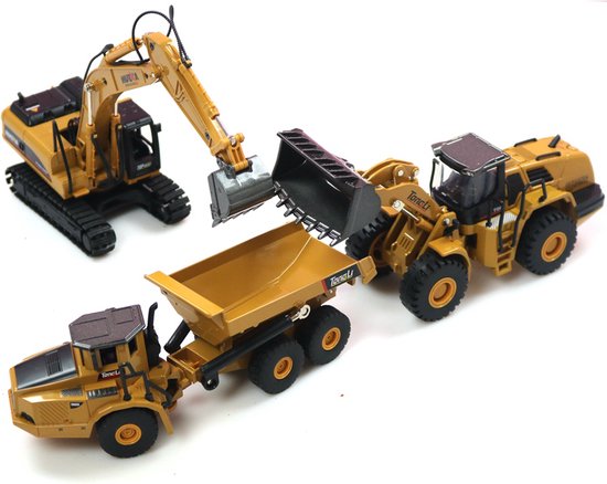 Graafmachine Speelgoed - Vrachtwagen - Werkvoertuigen - Kraan Set - Bulldozer - Zandbak Truck - Voor Jongens - Buitenspeelgoed