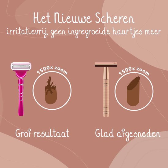 Safety Razor + 20 Scheermesjes Aluminium Rose Gold Goud Voor Vrouwen Dames Scheermes Veiligheidsscheermes