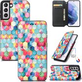 Luxe PU Lederen Wallet Case met Magneetsluiting voor Galaxy S21 5G _ Magische Ruimte