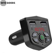 WVE Goods FM Transmitter Bluetooth Draadloze Carkit 2020 / MP3 Speler Mobiel / Handsfree Bellen in de Auto / AUX input / Lader / USB Flash drive / Muziek / Audio / Radio / Carkit