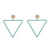Oorbellen triangle - Groen/Goud