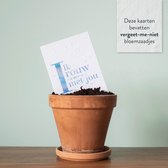 Plant-je Rouw – LIEF ZIJN - Plantbare condoleance wenskaarten – 4 groeikaarten – vergeet-me-niet