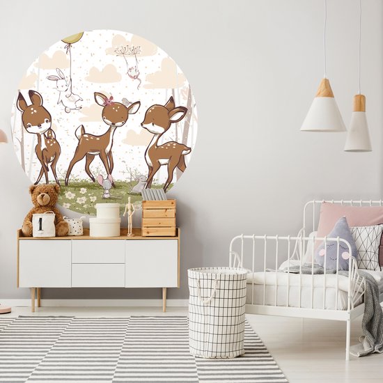 Tizato - Wall Circle Cerf – Sticker mural cercle Muursticker autocollant – Ø 91 cm