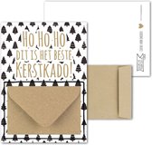 Geldkaart met mini Envelopje -> Kerst – No: 10 (HoHoHo dit is het Beste KerstKado - Kerstbomen, zwart) - LeuksteKaartjes.nl by xMar