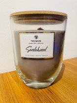 Treewick - Geurkaars XL - Sandalwood - 12.5 x 8.8 x 16 cm - 80 branduren