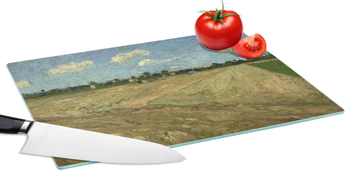 Glazen Snijplank - 39x28 - Geploegde akkers - Vincent van Gogh - Snijplanken Glas