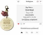 Sleutelhanger en kaartje liefste Meter | roze | instagram | jij bent de liefste | liefste meter | moolste peter | cadeau