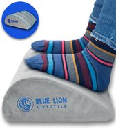 Ergonomische voetensteun Blue Lion - Voetenkussen bureau voor zithouding - thuis of op kantoor - 12,5cm - Grijs