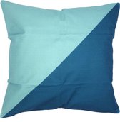 Kussenhoes Rio Colorblock | Scandinavisch | 45 x 45 cm | Blauw/Mint |  Exclusief binnenkussen