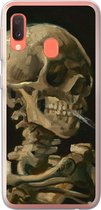 Geschikt voor Samsung Galaxy A20e hoesje - Kop van een skelet met brandende sigaret - Vincent van Gogh - Siliconen Telefoonhoesje