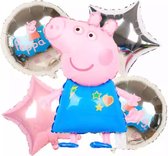 Peppa Pig Folie Ballonnen 5 stuks Cartoon Peppa Figuur Globos Baby Shower Meisje Jongen Gift Verjaardagsfeestje