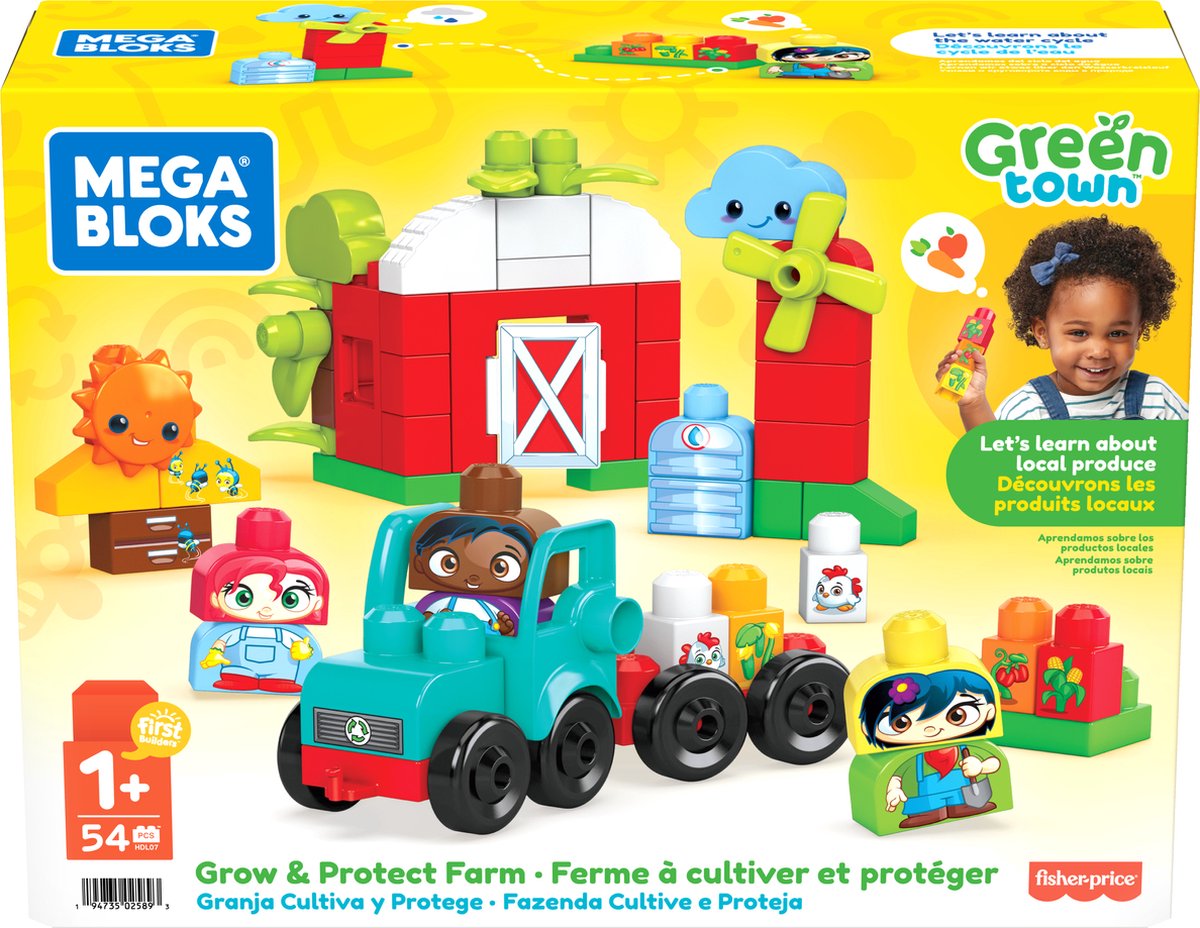 MEGA Bloks Green Town Grow & Protect Farm - 52 grote bouwstenen