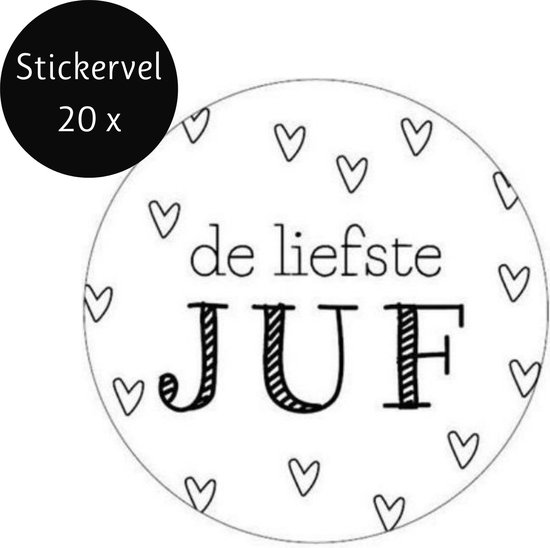 Cadeaustickers 20 x Sluitstickers – De Liefste Juf – Stickers Juffrouw –...  | bol.com