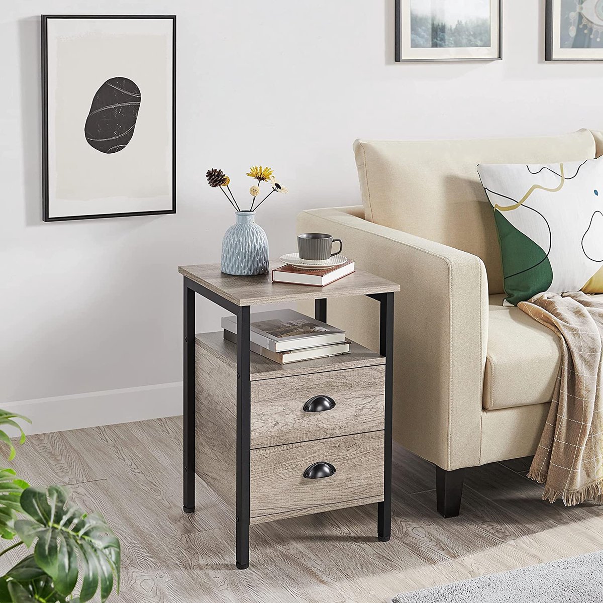 Yaheetech Nachtkastje, nachtcommode, bijzettafel, nachtkastje met laden