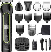 Professionele haartrimmer tondeuse voor heren, perfect als cadeau voor mannen, oplaadbaar, premium kwaliteit, trimmer voor lichaam en gezicht.