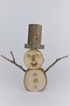 houten sneeuwpop 32x8x28cm