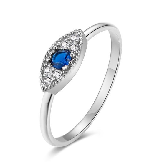 Twice As Nice Ring in zilver, oog, witte en blauwe zirkonia 58