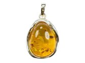Exclusieve zilveren hanger Amber / Barnsteen 925 zilver