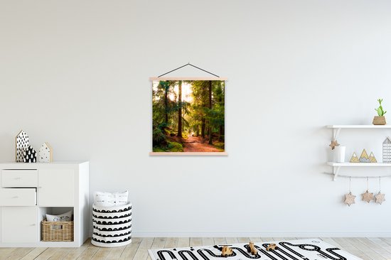 Affiche scolaire - Forêt - Chemin - Arbre - 60x60 cm - Lattes vierges