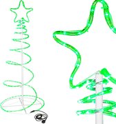Springos LED Kerstboom | Kerstverlichting Figuur | Binnen & Buiten | Kerstboom | 135 cm | 192 LED | Groen