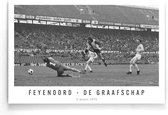 Walljar - Poster Feyenoord - Voetbal - Amsterdam - Eredivisie - Zwart wit - Feyenoord - De Graafschap '75 - 70 x 100 cm - Zwart wit poster