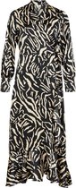 Object OBJPAPAYA L/S WRAP LONG DRESS A DIV Dames Zwart - Maat 38