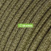 LEDatHOME – 3 aderige - Ronde elektrische kabel bedekt met Plain Bark Brown Jute – 5 meter | Van buiten SCHITTEREND, van binnen SUBLIEM!