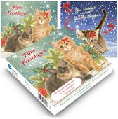 Kaarten - Kerst - Franciens katten - Kittens bij kersttak / Kitten in sneeuw - 2 motieven - 10st.