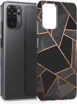 iMoshion Design voor de Xiaomi Redmi Note 10 (4G) / Note 10S hoesje - Grafisch Koper - Zwart / Goud