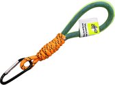 Keycords | Lanyard Neon Oranje-Groen | 16 cm | Sleutelhanger | Nylon en Metaal