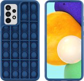 iMoshion Pop It Fidget Toy - Pop It hoesje voor de Galaxy A52(s) (5G/4G) - Donkerblauw