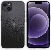 iMoshion Hoesje Geschikt voor iPhone 13 Hoesje Siliconen - iMoshion Design hoesje - Zwart / Transparant / Splatter Black