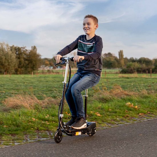 BluMill Elektrische Step – Voor Kinderen – Elektrische Step met Zadel – Verstelbaar Stuur en Zadel – 12 km / u – max 70 kg - BluMill