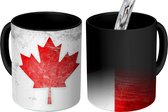 Magische Mok - Foto op Warmte Mokken - Koffiemok - Vlag van Canada op roestvrij staal - Magic Mok - Beker - 350 ML - Theemok