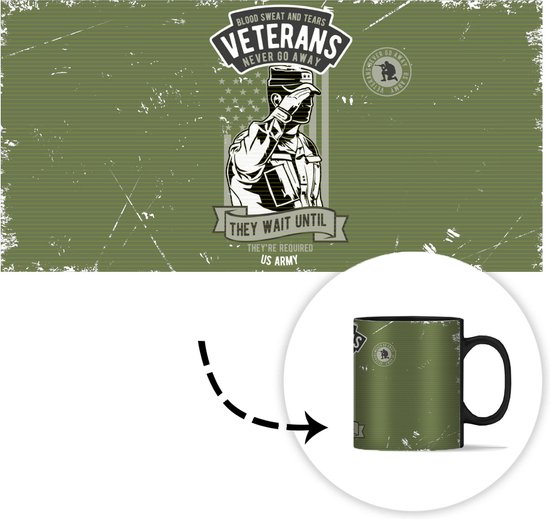 Magic Mug - Photo Warm Mug - Vintage - Army - Amérique - 350 ML - Sinterklaas Gift - Noël Presents - Shoes Presents - Handout Presents