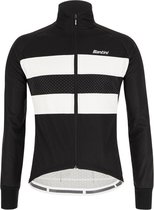 Santini Fietsjack Winter Heren Zwart Wit - Colore Bengal Winter Jacket Black - XL