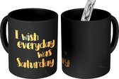 Magische Mok - Foto op Warmte Mokken - Koffiemok - Quote - Weekend - Goud - Marmer - Magic Mok - Beker - 350 ML - Theemok