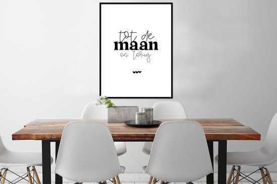 Fotolijst incl. Poster - Spreuken - Tot de maan en terug - Quotes