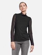 TAIFUN Dames Mesh shirt met transparante mouwen