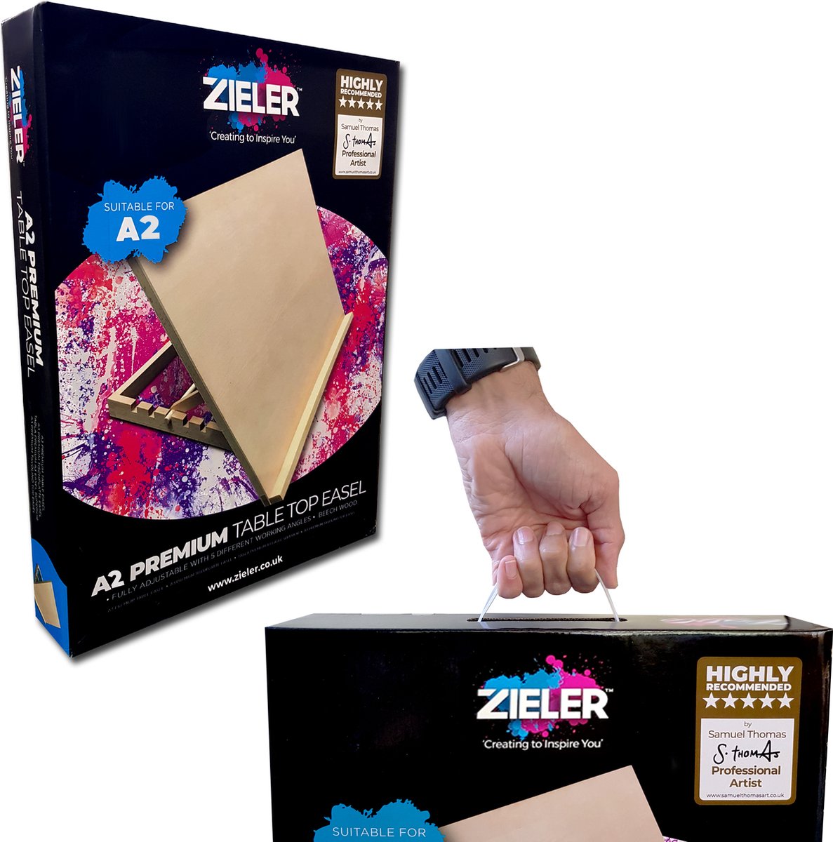 Zieler Workstation A2 Formaat - Houten Tekentafel - Tekenbord - 5 Standen - voor Volwassenen en Kinderen - Lessenaar - Tafelezel Geschikt voor Max 43 x 62 cm - Schildersezel — afbeelding 5