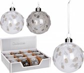 Oneiro's luxe kerstbal SNOW – ø8 cm - kerstbal - luxe verpakking – kerstcollectie – kerstdecoratie – kerstboomhanger – kerstversiering