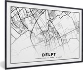 Fotolijst incl. Poster - Kaart - Nederland - Delft - 30x20 cm - Posterlijst
