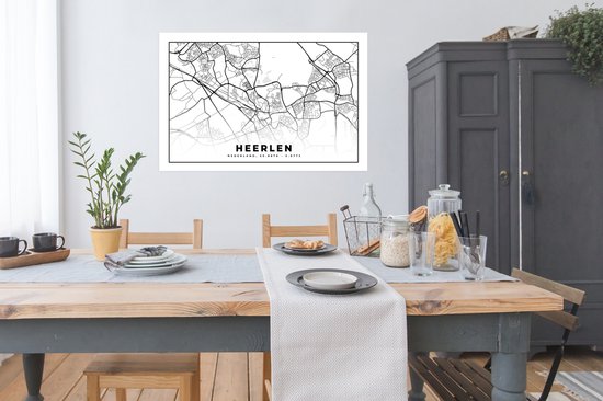 Poster Plan de ville - Heerlen - Nederland - 120x80 cm