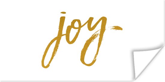 Poster Kerstmis - Joy - Goud - Spreuken - Quotes - 40x20 cm - Kerstmis Decoratie - Kerstversiering - Kerstdecoratie Woonkamer - Kerstversiering - Kerstdecoratie voor binnen - Kerstmis