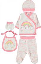 5-delige baby newborn kleding set meisjes - Newborn set - Regenboog en wolken - Babykleding - Babyshower cadeau - Kraamcadeau
